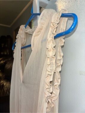 Women's Ruffled Sheer  - Cream dress